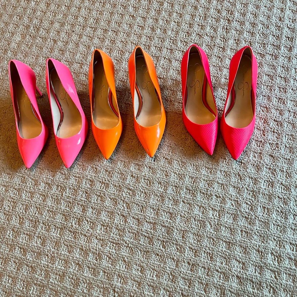 Chic Women's Heels - Pink and Orange